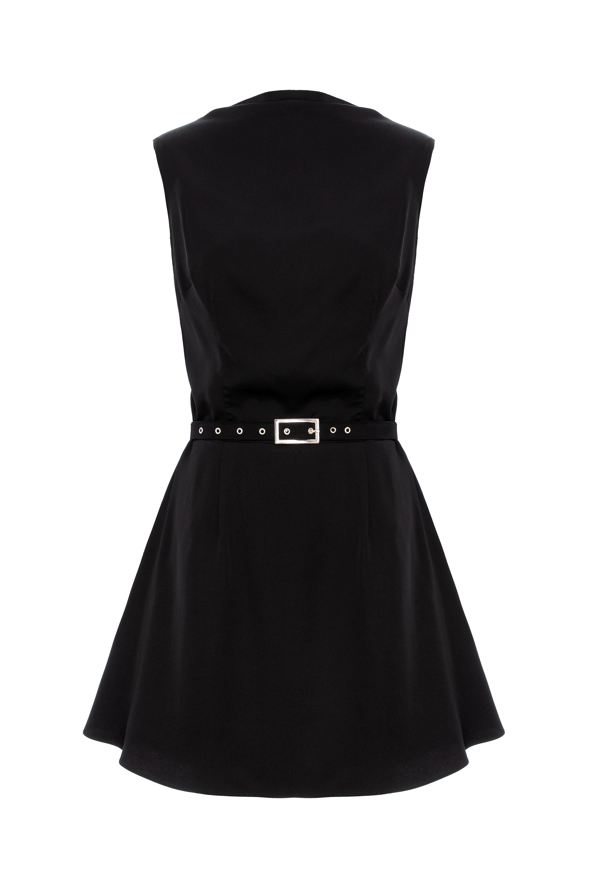 Cowl Neckline A line Viscose Mini Dress