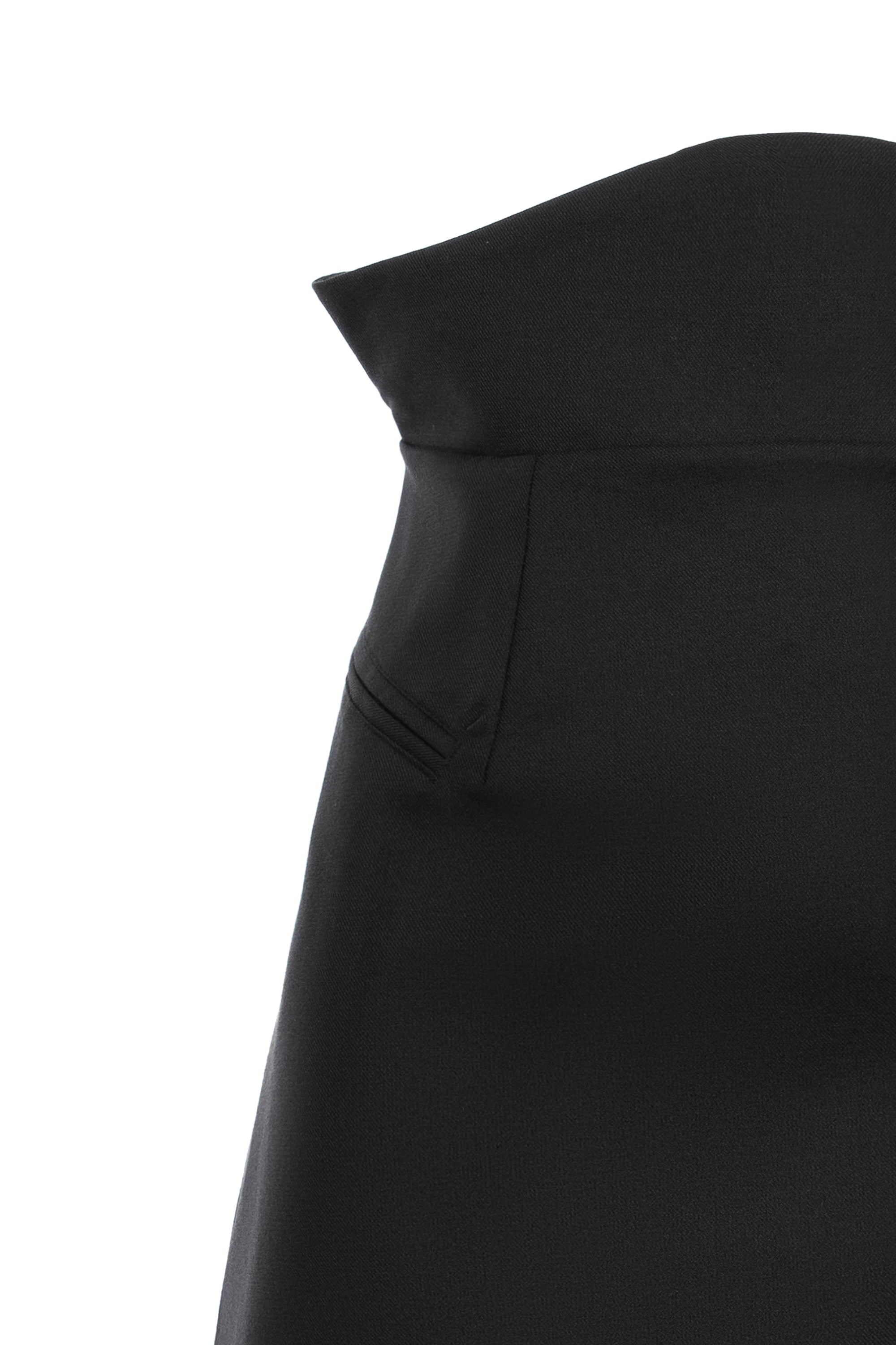 Mini Skirt With Rounded Hemline - Black