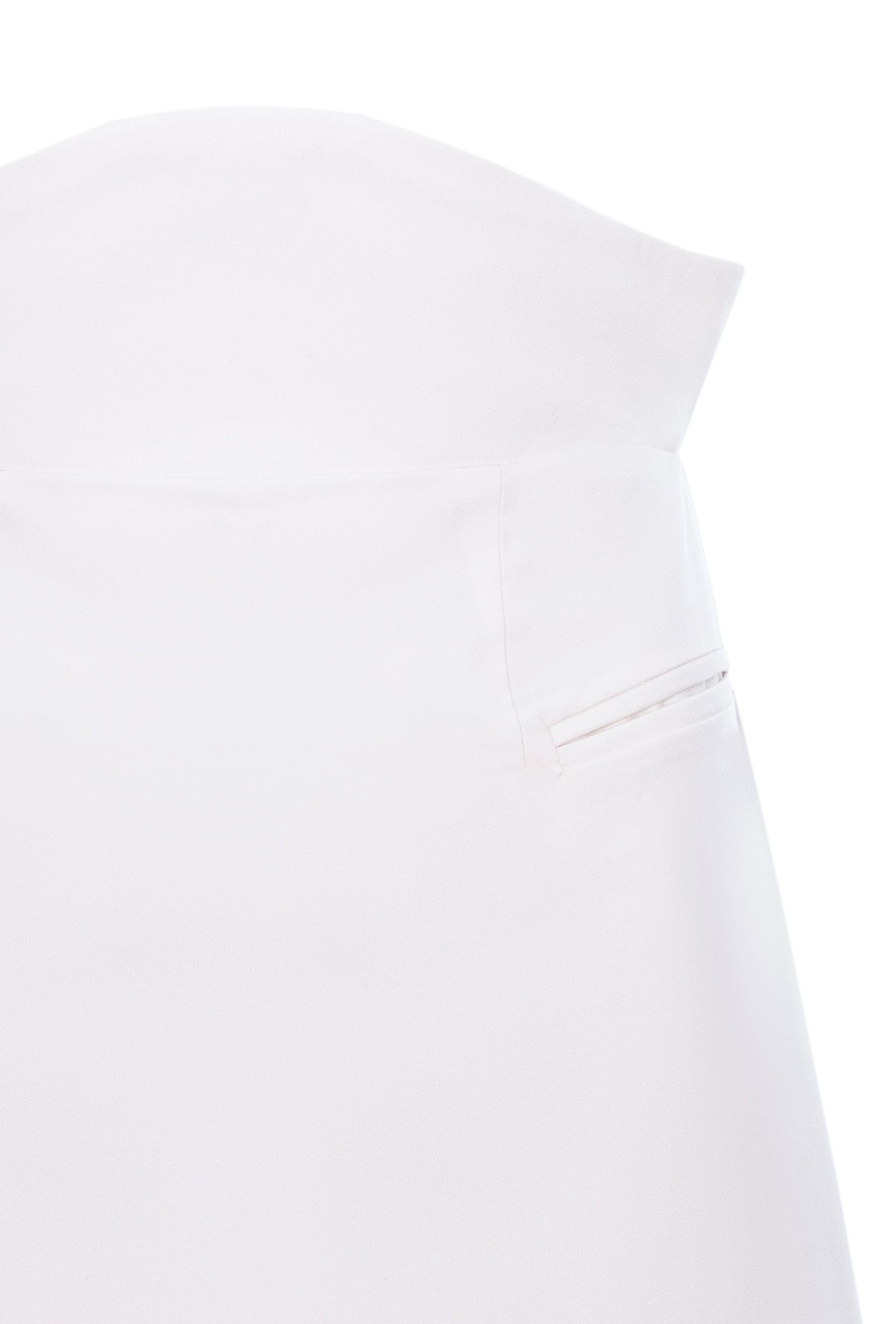 Mini Skirt With Rounded Hemline - White