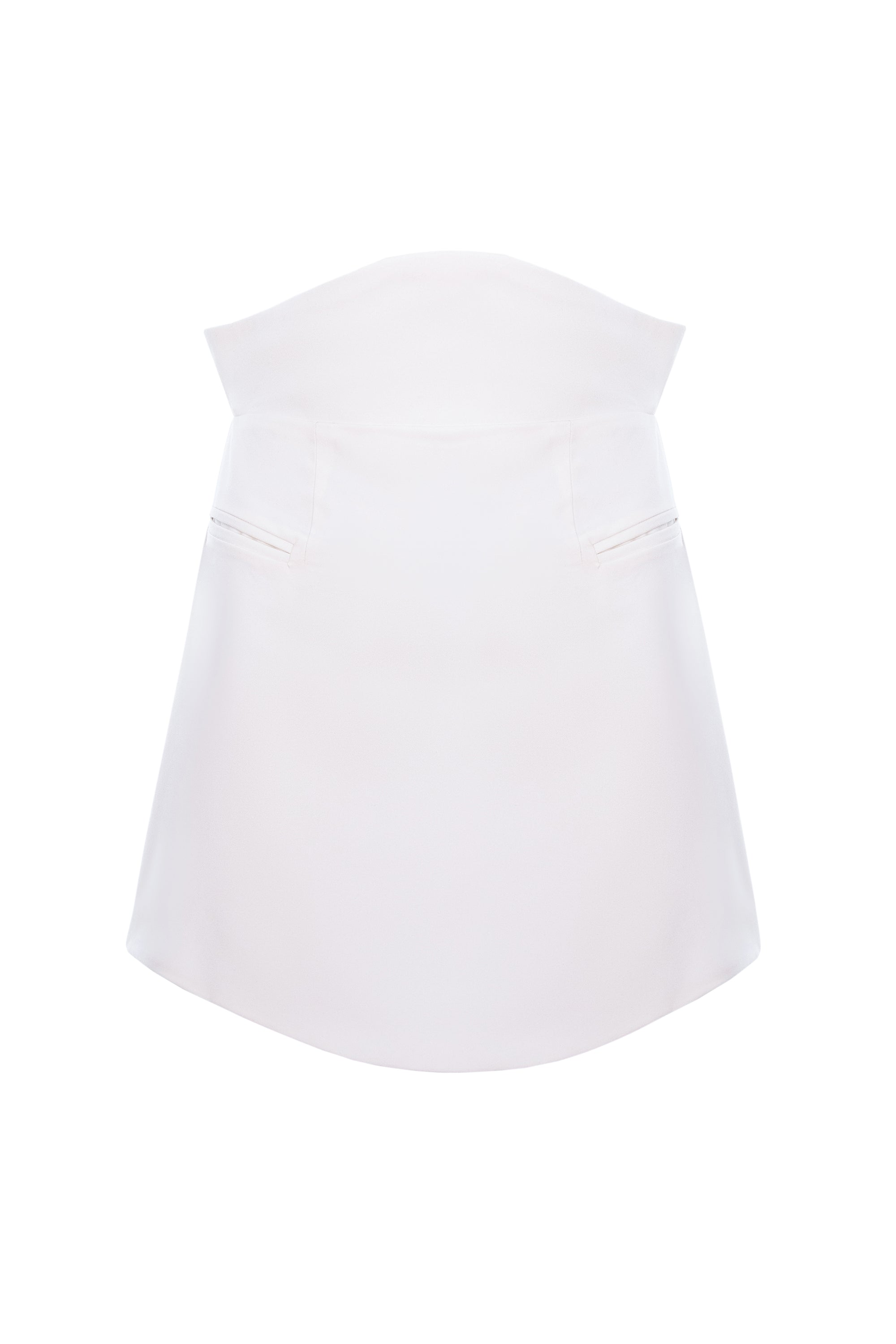 Mini Skirt With Rounded Hemline - White