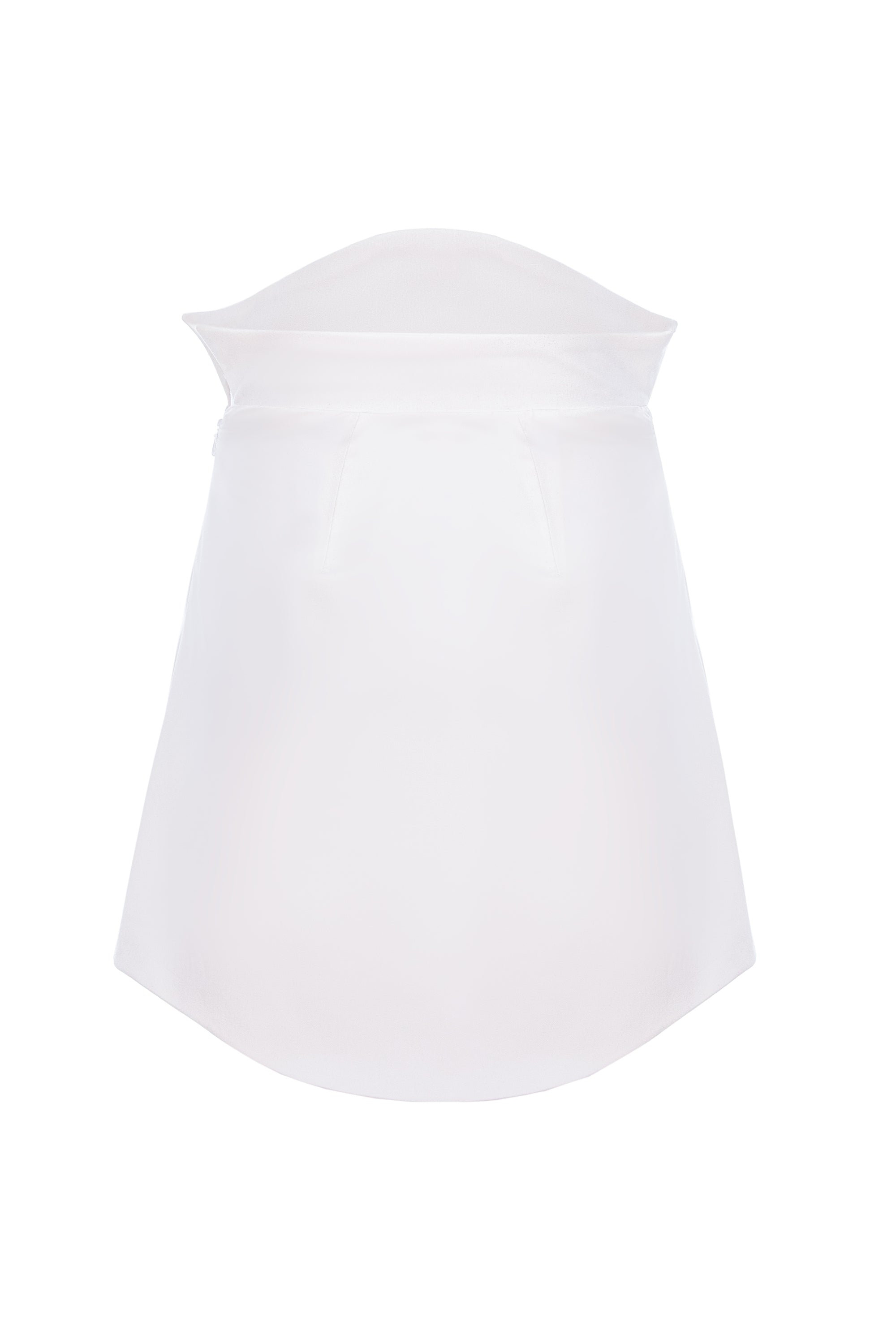 Mini Skirt With Rounded Hemline - White
