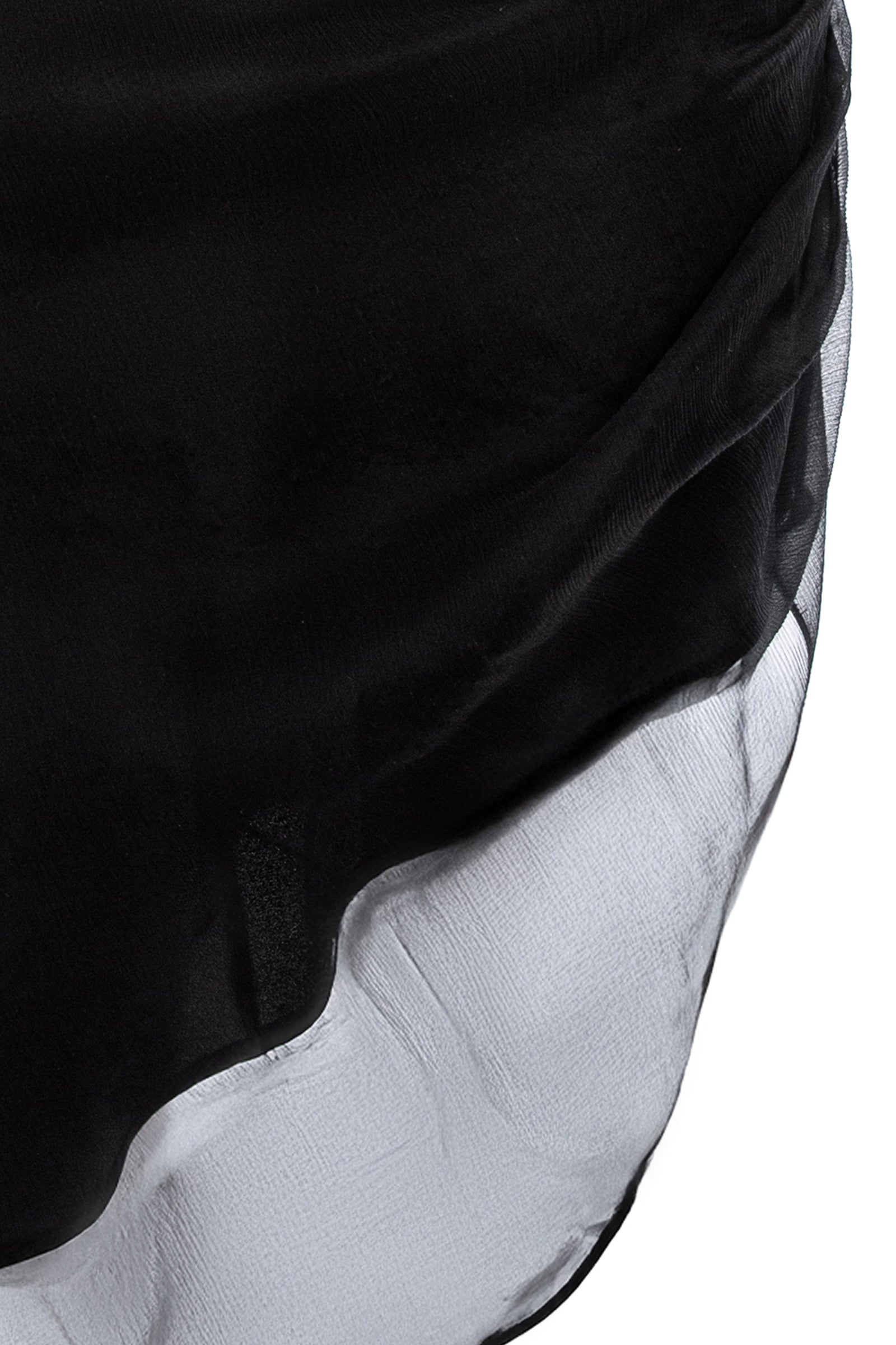 Asymmetric Gathered Silk Midi Skirt