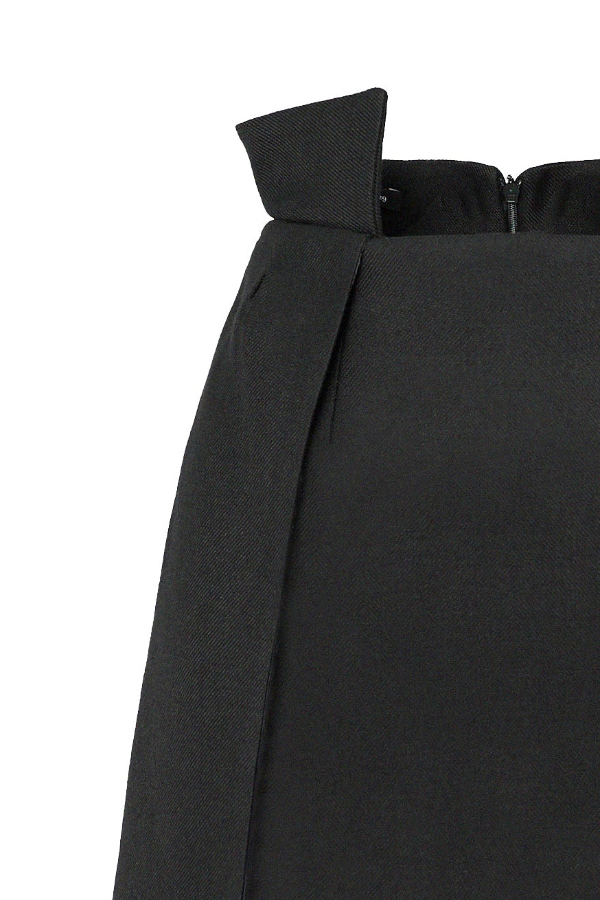 Wool Wrap Mini Skirt