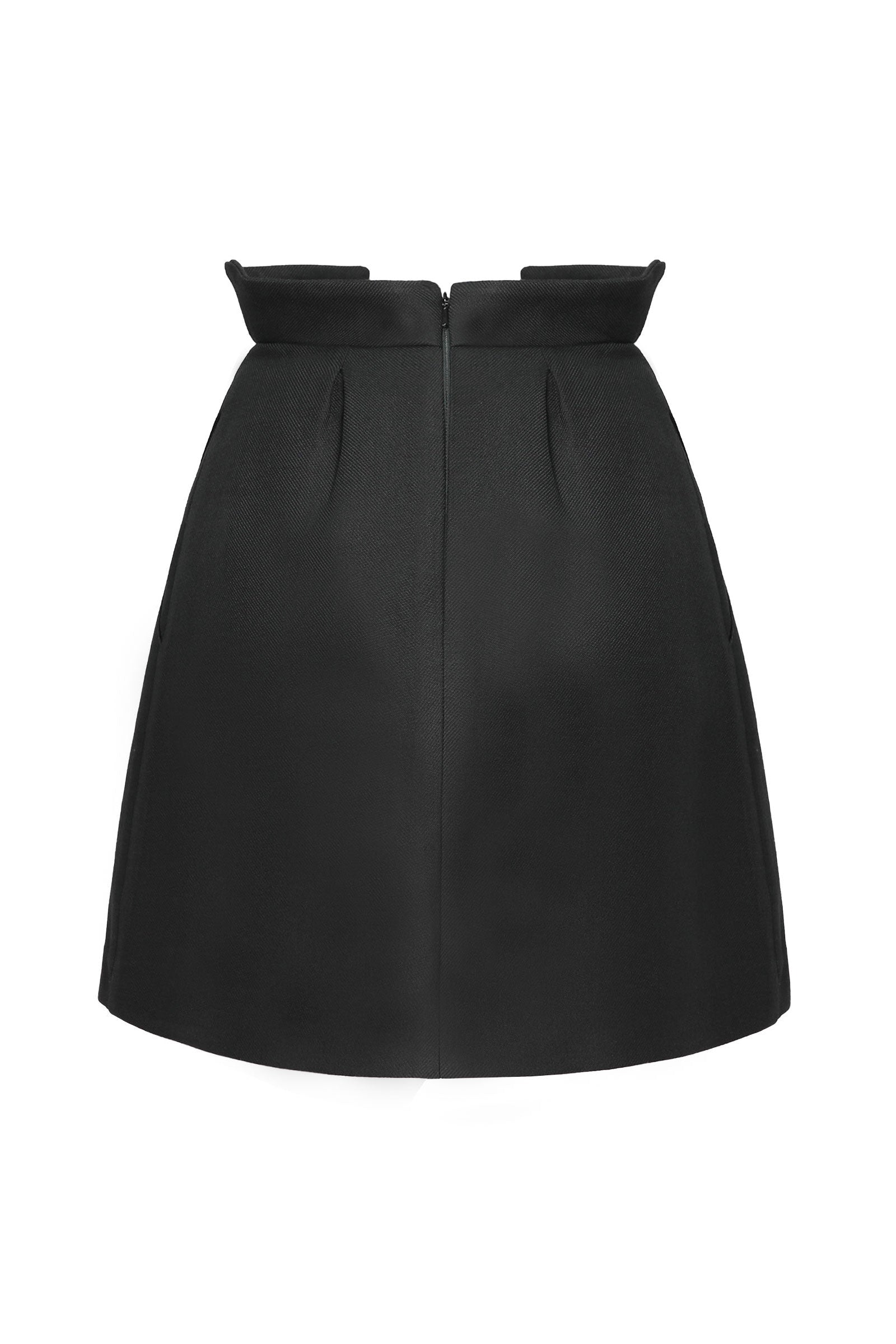 Wool Wrap Mini Skirt