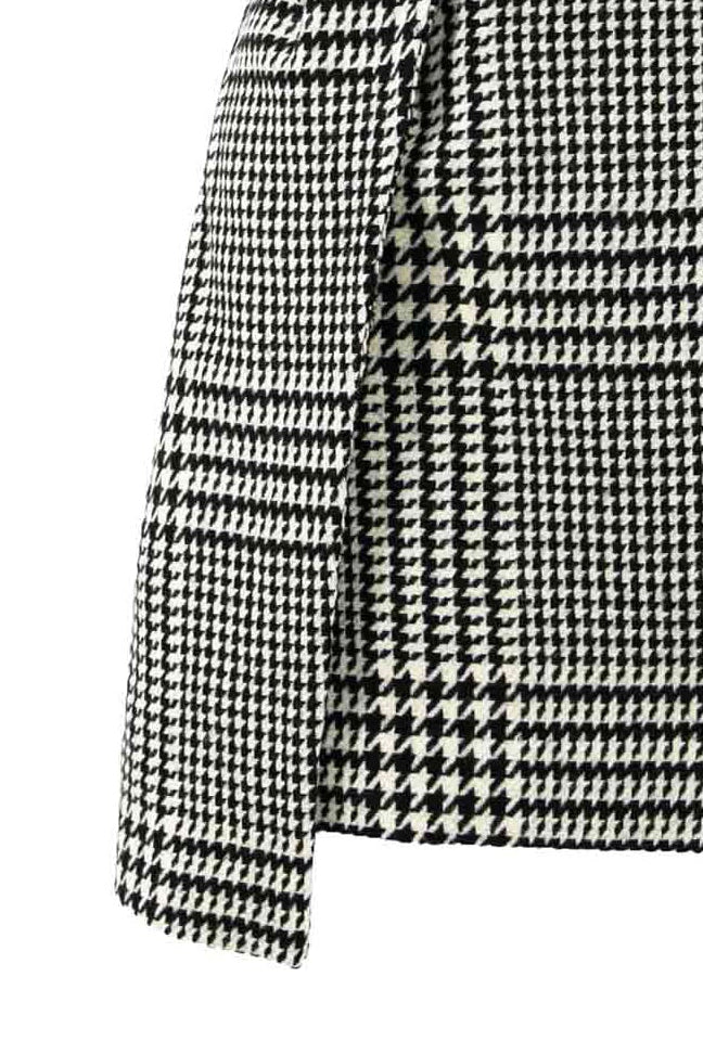 Checked Wool Wrap Mini Skirt