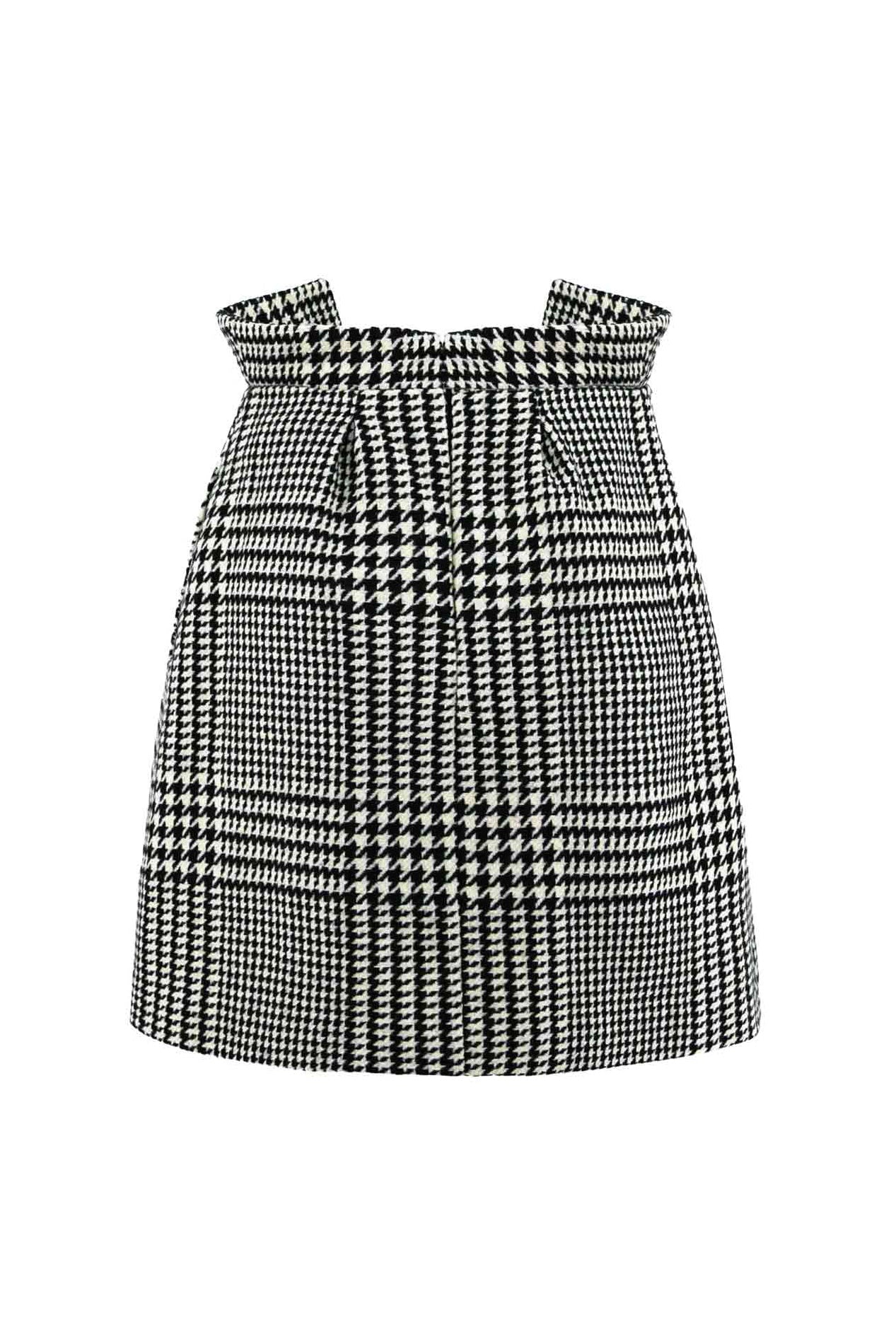 Checked Wool Wrap Mini Skirt