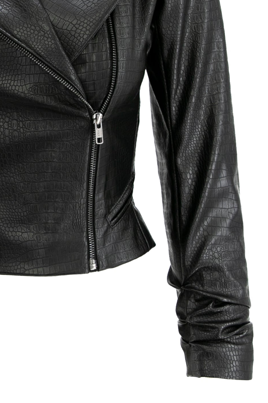 Double Breasted Eco Leather Jacket With Zipper
