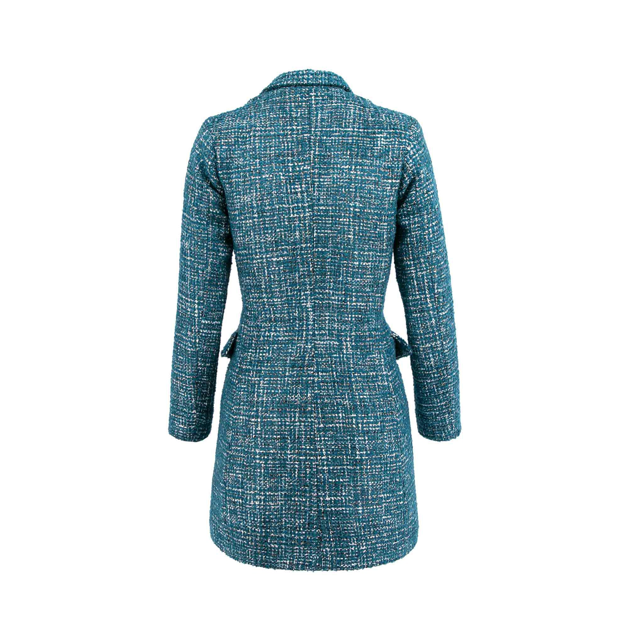 Double Breasted Boucle Blazer Dress