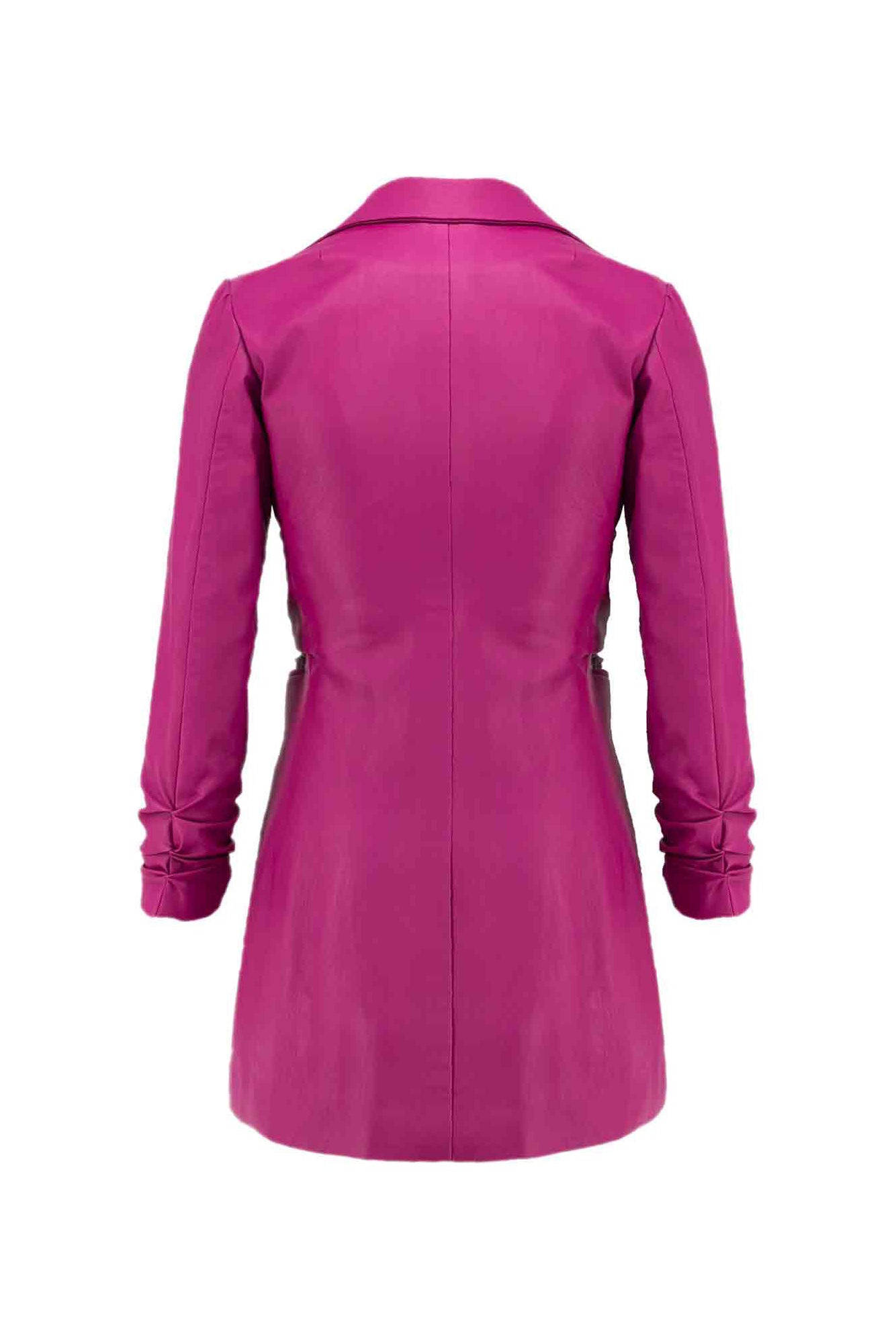 Eco Leather Blazer Dress With Bow