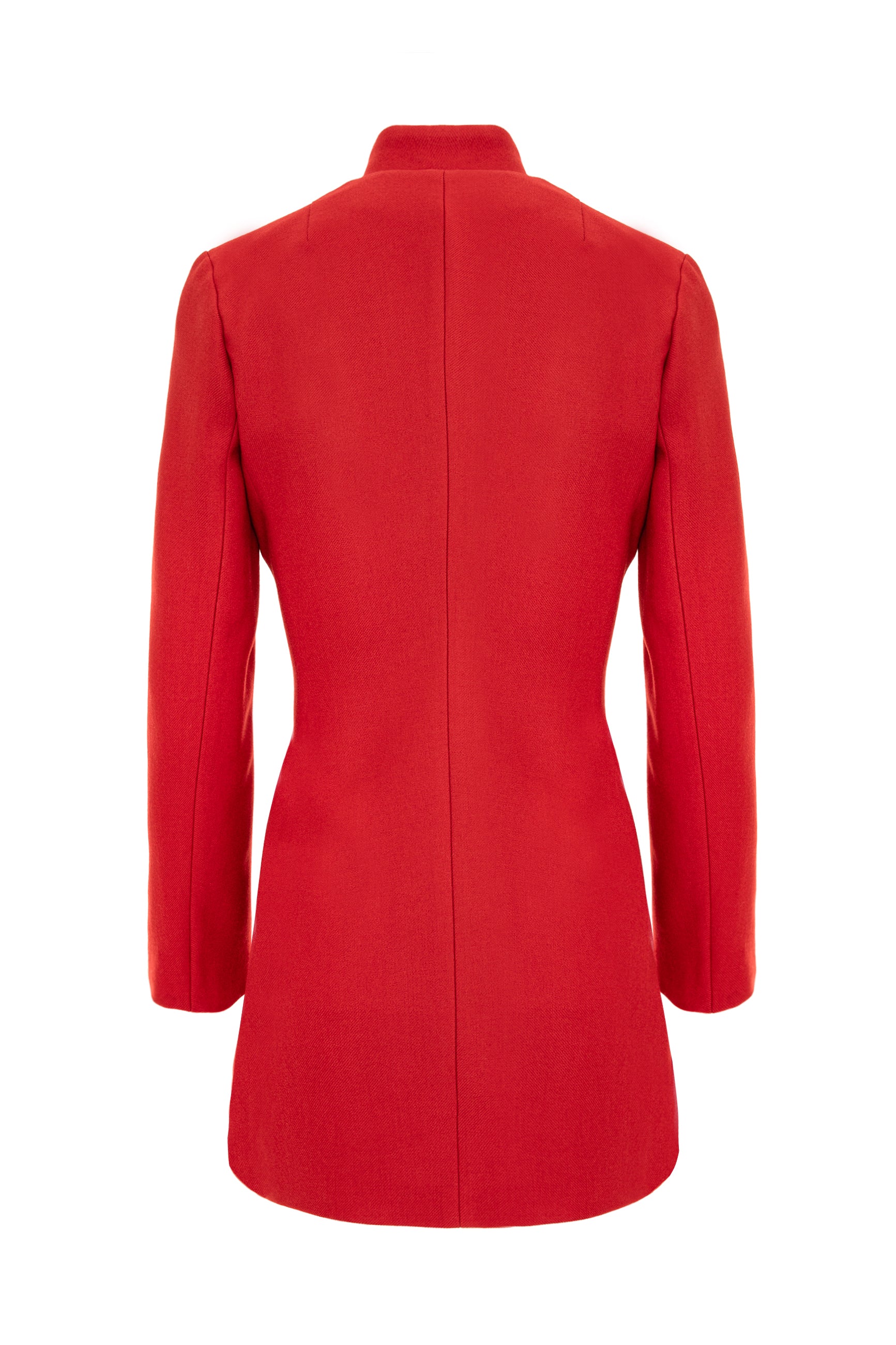 Asymmetric Double Breasted Wool Blazer