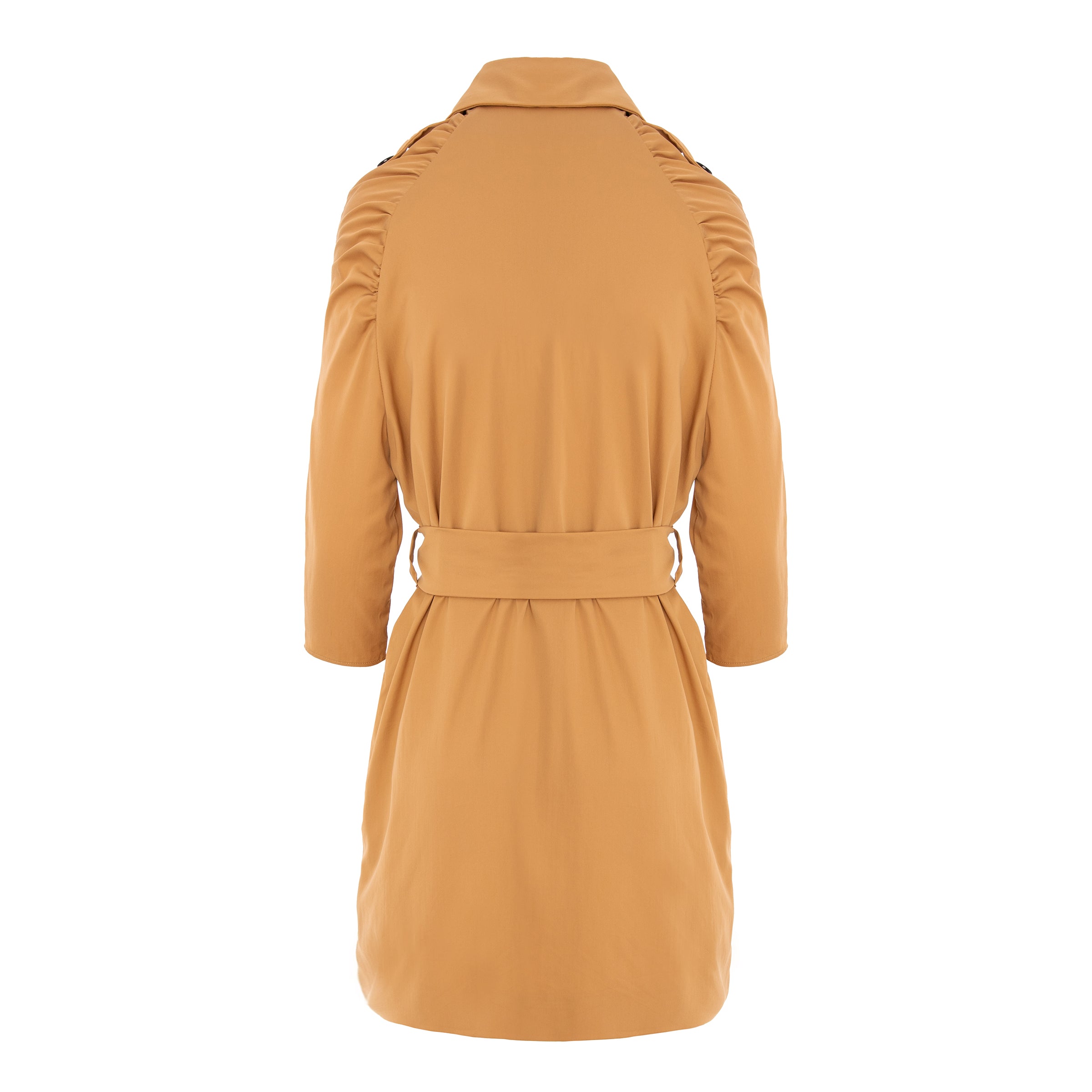 Mini Trench Dress With Raglan Sleeves - Nude
