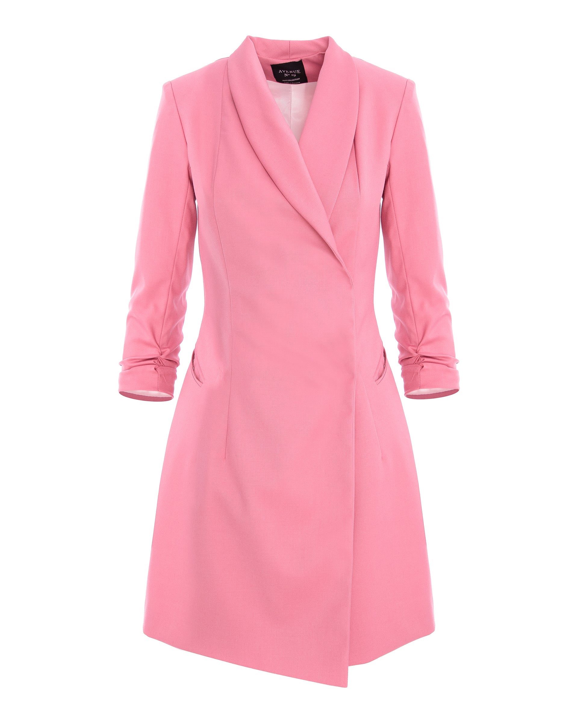 Asymmetric Tailored Blazer Dress - Dusty Pink
