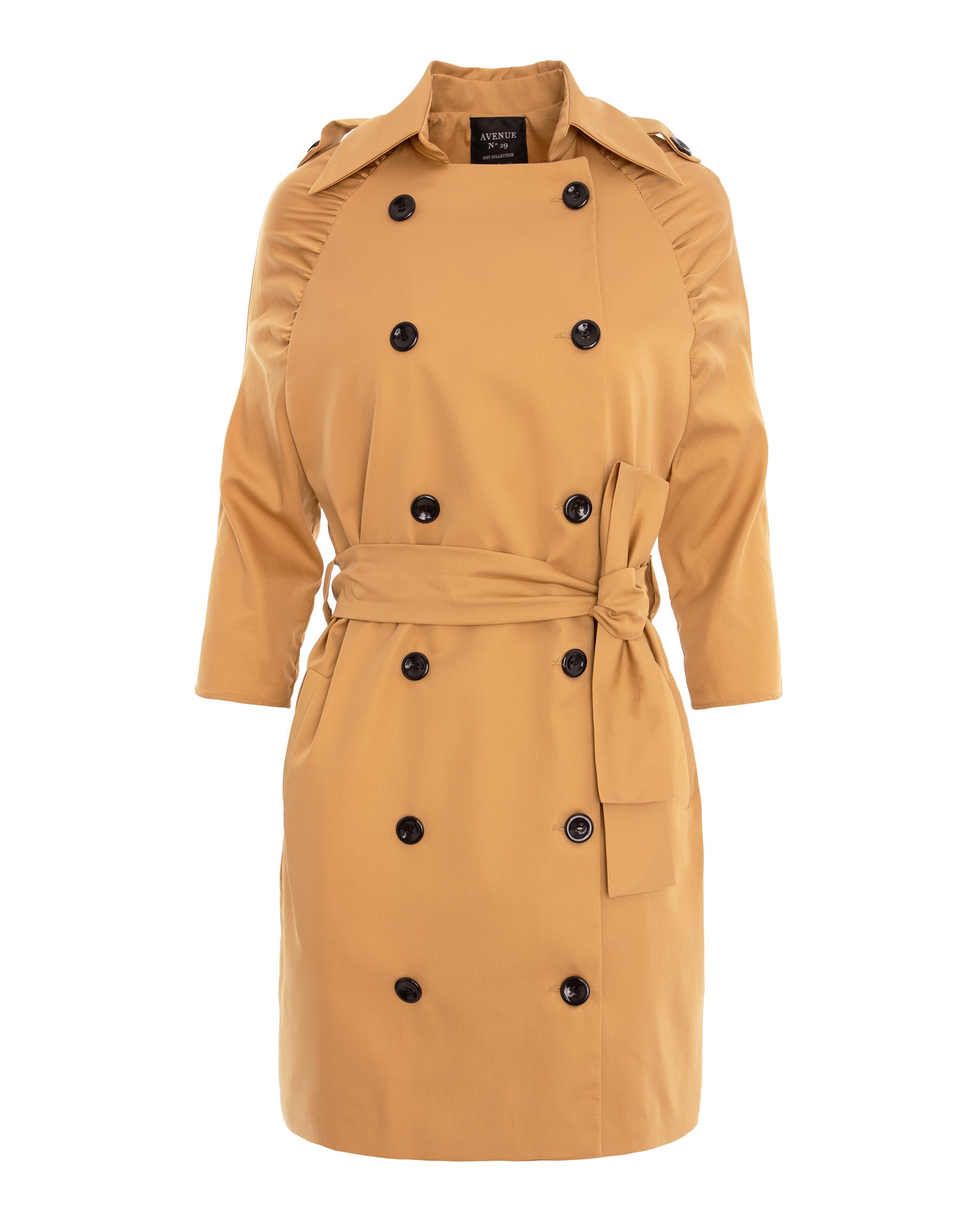 Mini Trench Dress With Raglan Sleeves - Nude