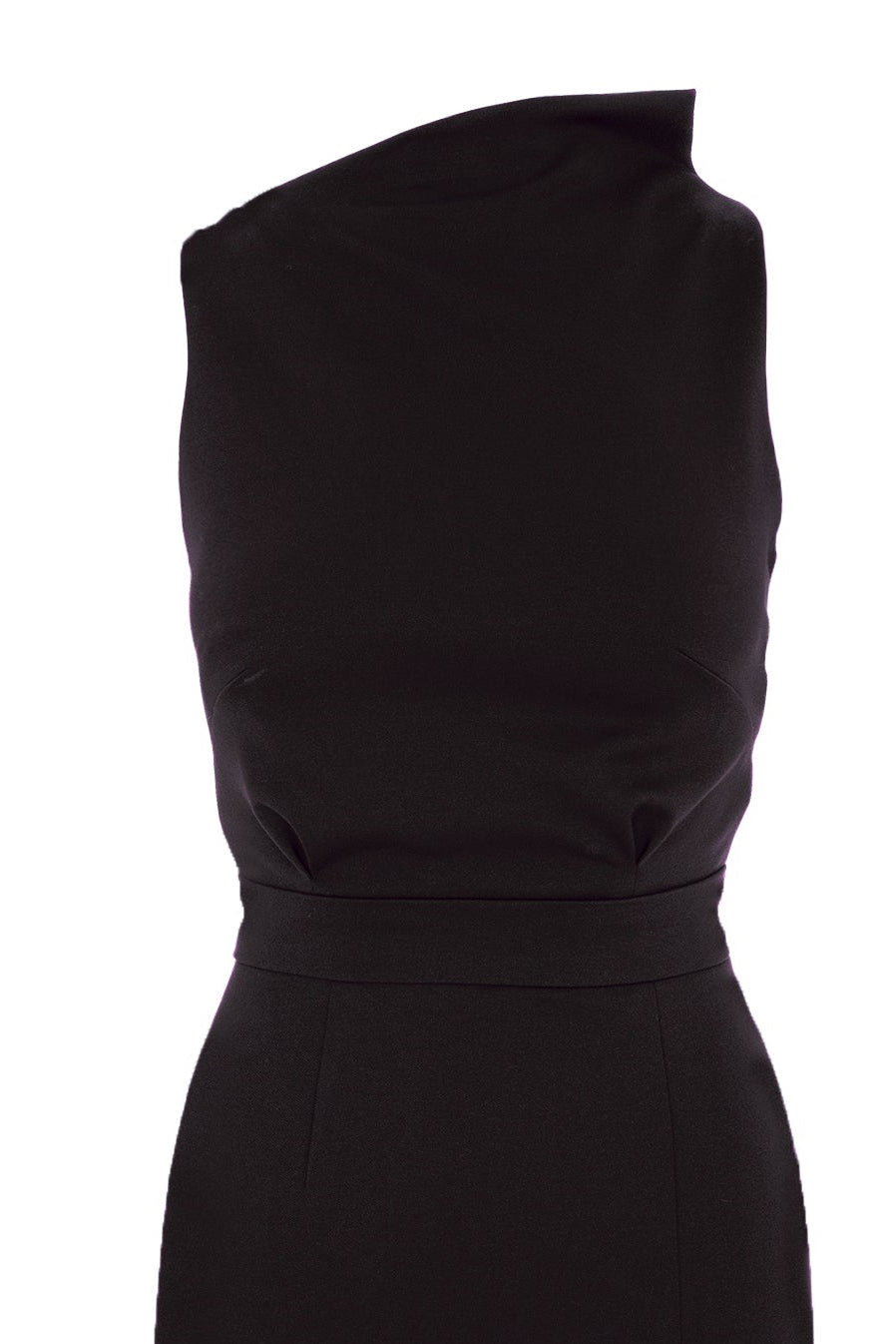 Bodycon Midi Dress With Leg Slit - Black