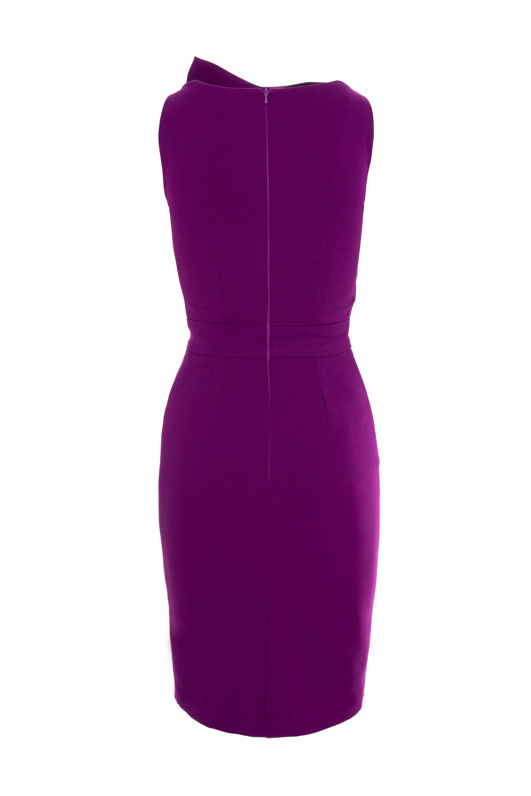 Bodycon Midi Dress With Leg Slit - Purple