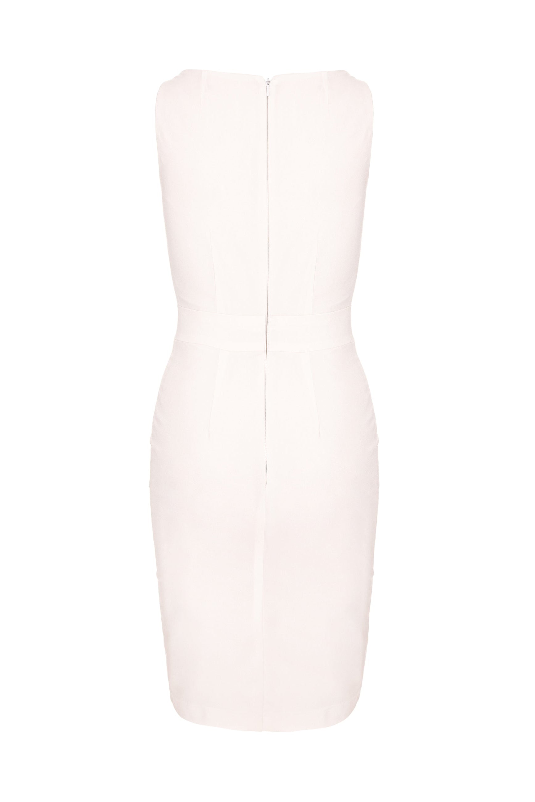 Bodycon Midi Dress With Leg Slit - White