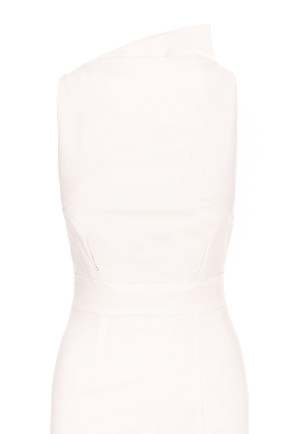 Bodycon Midi Dress With Leg Slit - White