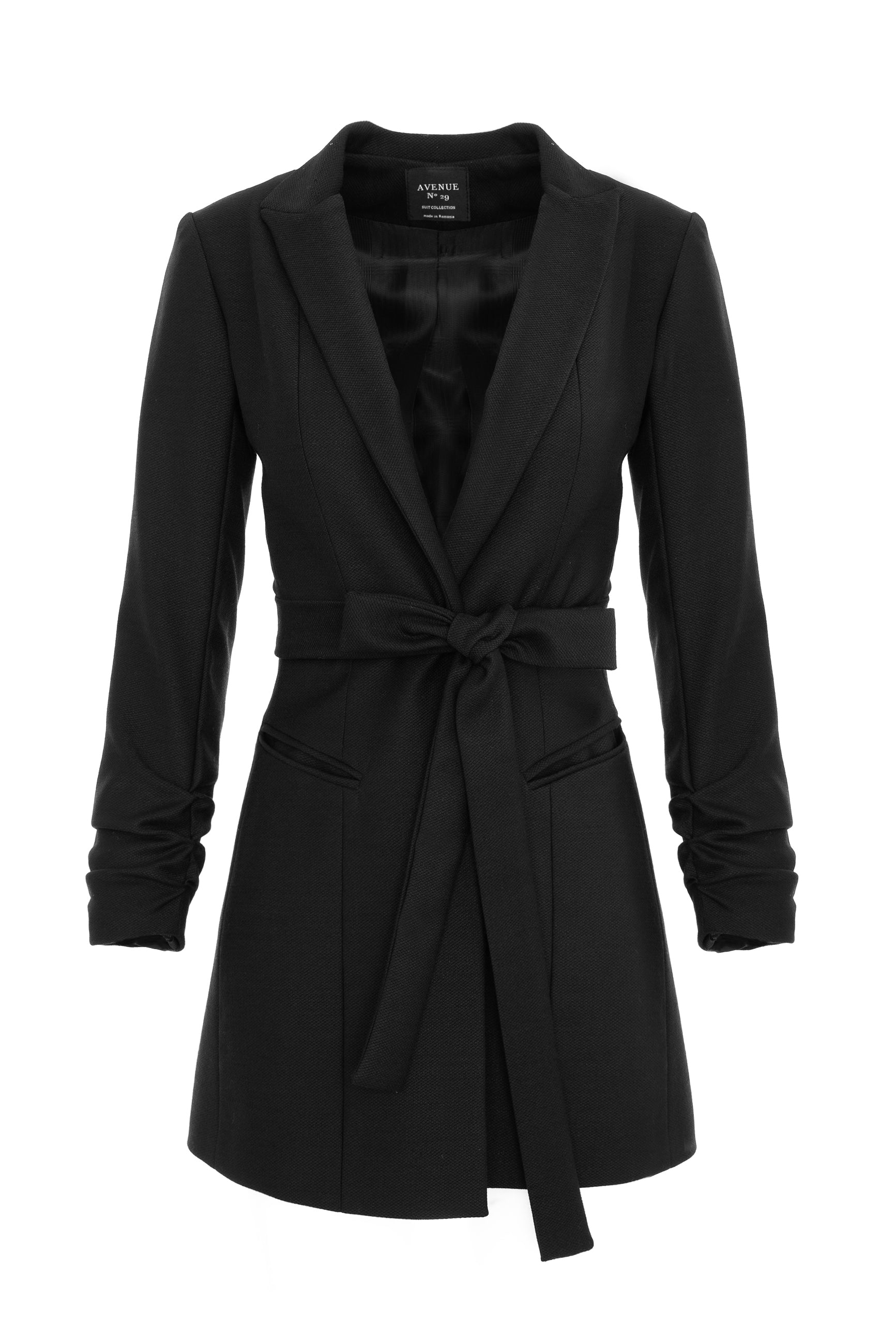 Single Breasted Wool Blazer With In Seam Belt