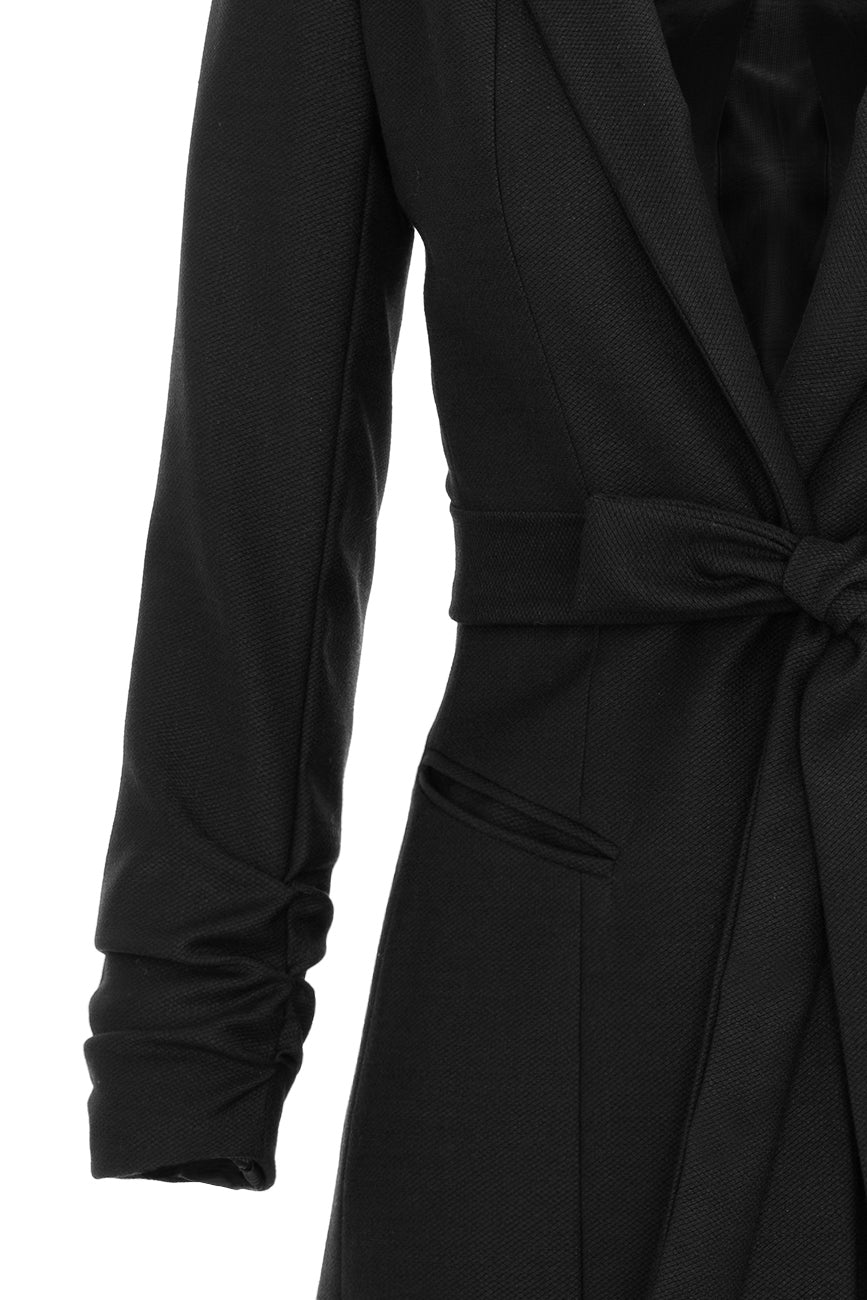 Single Breasted Wool Blazer With In Seam Belt