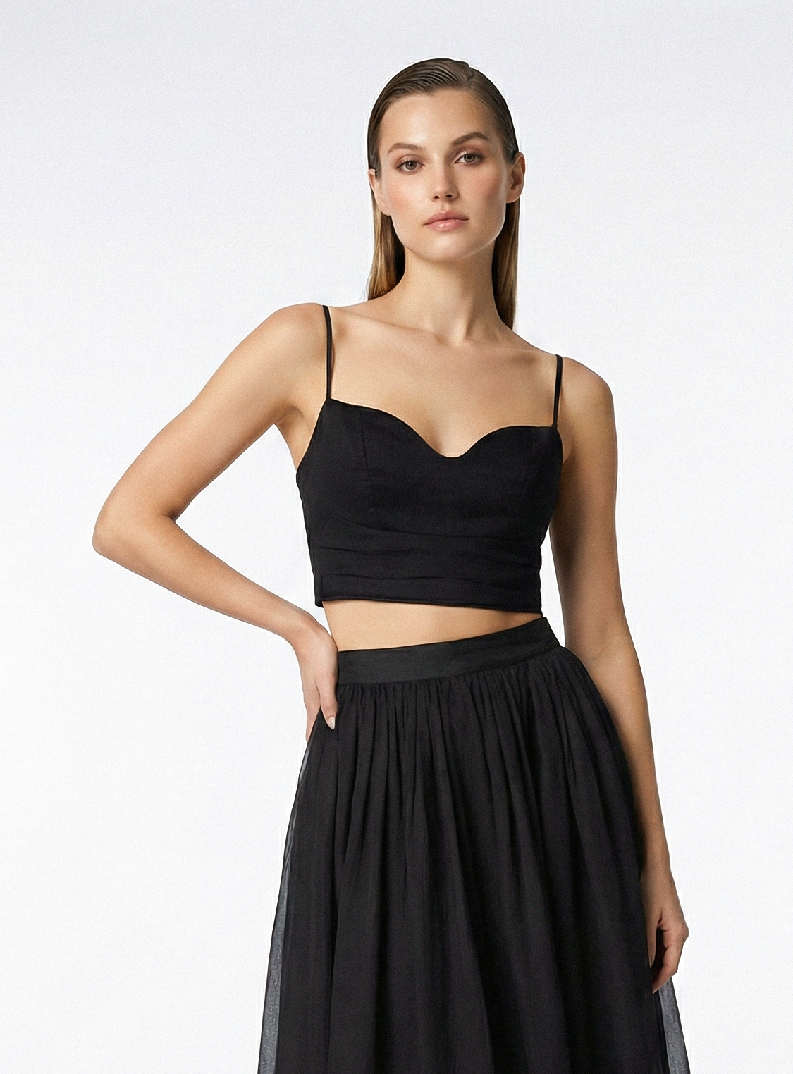 Silk Corset Top With Straps