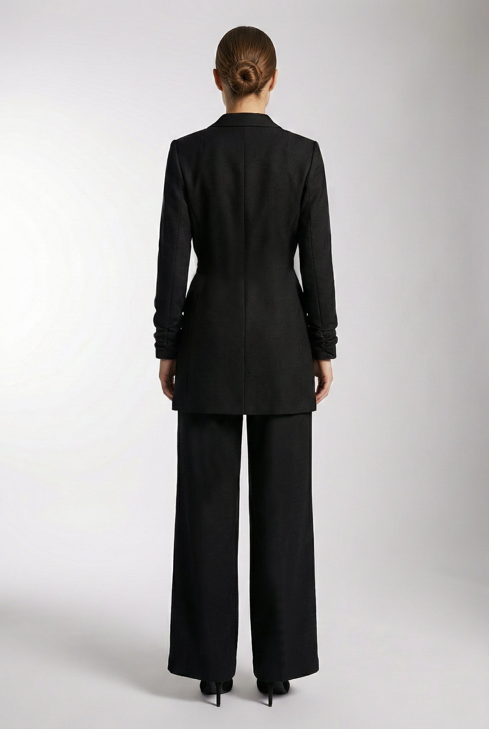 Single Breasted Wool Blazer With In Seam Belt