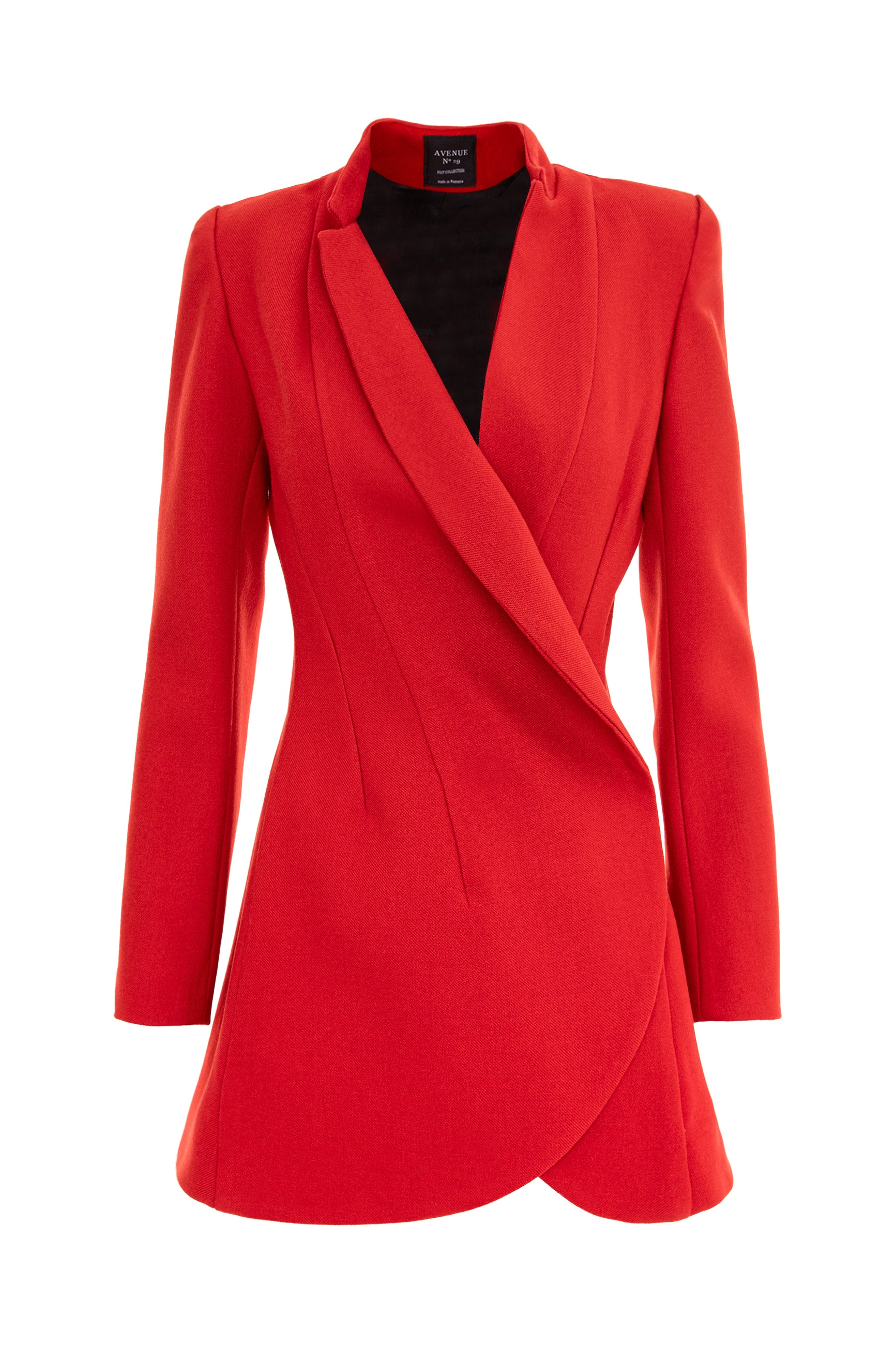 Asymmetric Double Breasted Wool Blazer