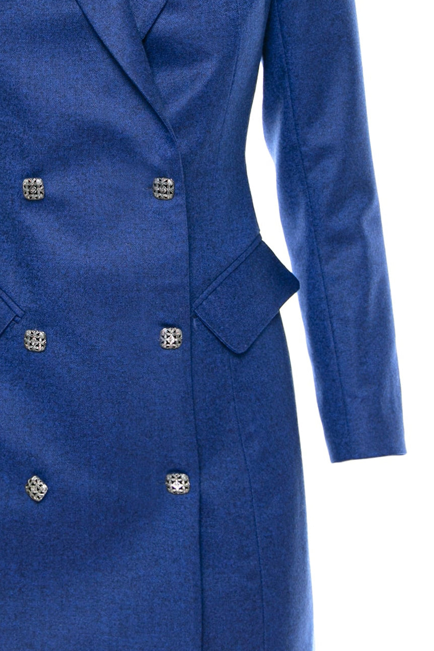 Double Breasted Wool Blazer Dress